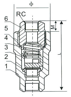 不銹鋼內(nèi)螺紋止回閥H12W結構圖